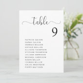 Chic Script Trouwtafel Stoelenindeling Kaart (Staand voorkant)