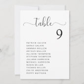 Chic Script Trouwtafel Stoelenindeling Kaart (Achterkant)