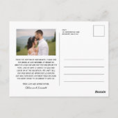 Chic Script Twee foto bruiloft Dank u Briefkaart (Achterkant)