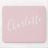 Chic Script Typografie Persoonlijke Girly Roze Muismat (Voorkant)