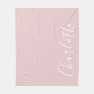 Chic Script Typography Personalized Girly Pink Fleece Deken