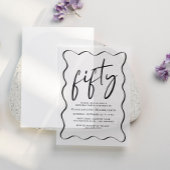 Chic Script Wavy Lijst 50ste verjaardagsfeest Vellum Uitnodigingen