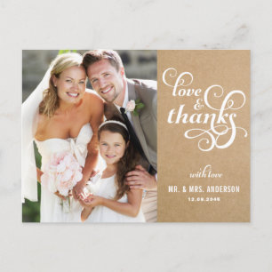  Chic Script Wedding Dank u Briefkaart