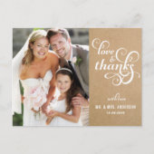 Chic Script Wedding Dank u Briefkaart (Voorkant)