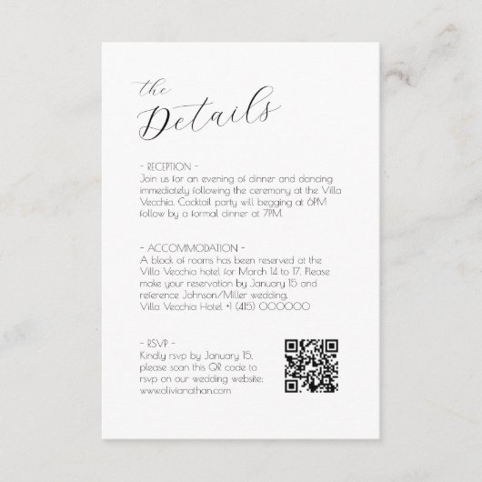Chic Script Wedding rsvp et carte de boîtier (Devant)