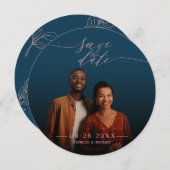 Chic Script Wedding Save the Date Photo Kaart (Voorkant / Achterkant)