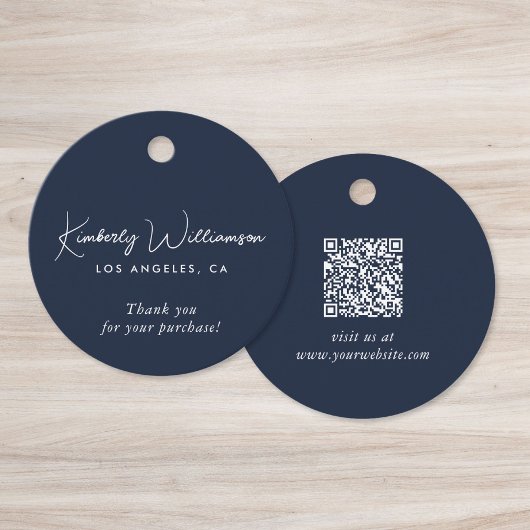 Chic Script Zakelijk QR-code Bedanklabel Bedankjes Labels