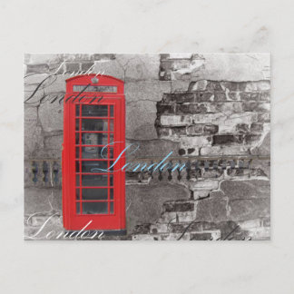 Chic scripts London Landmark Red Telefoon Booth Briefkaart