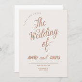 Chic Scripture Uitnodiging voor een bruiloft (Voorkant / Achterkant)