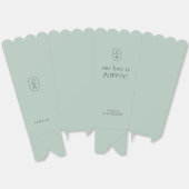 Chic Seafoam Green Monogram Popcorn Favor Box Bedankdoosjes (Ongevouwen)