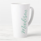 Chic Seafoam Groene Naam Handgeschreven Script Cus Latte Mok (Rechterhoek)