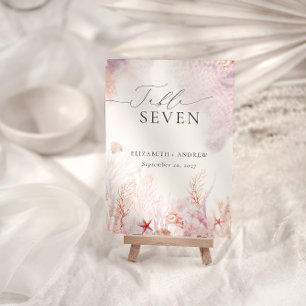 Chic Seashells Coral Underwater Wedding Kaart