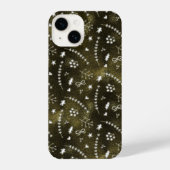 Chic Seasonal Golden Botanical Pattern kerst iPhone Hoesje (Achterkant)
