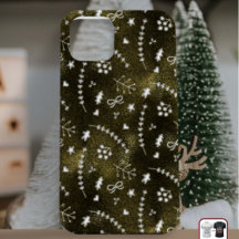 Chic Seasonal Golden Botanical Pattern kerst
