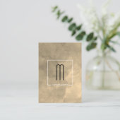 Chic Sepia Waterverf Monogram Visitekaartje (Staand voorkant)
