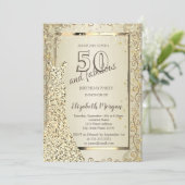 Chic Sequins Dress Gold 50th Birthday Kaart (Staand voorkant)