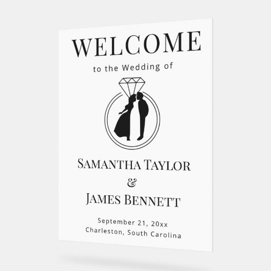 Chic Serif Nom Bienvenue pour l'entrée de cérémoni (Angle)