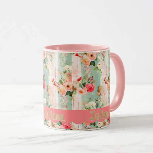 Chic Shabby avec nom de pétoncle Mug (Devant droit)