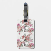  Chic Shabby Girly Flowers Bagagelabel (Achterkant verticaal)