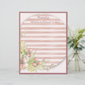 Chic & Shabby Pink Stripes Floral Bouquet (Staand voorkant)