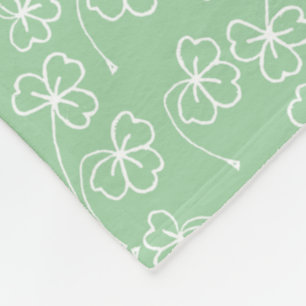 Chic Shamrocks White schetst groene vloerbedekking Fleece Deken