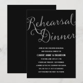 Chic Shimmer | Faux Silver Foil repesal Dinner Kaart (Voorkant / Achterkant)