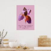 Chic Siberian Iris Flower Typography Inspiration Poster (Keuken)