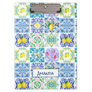 Chic Siciliaanse azulejo Amalfi Mediterrane tegels Klembord