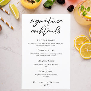 Chic Signature Mariage Cocktails Bar Menu