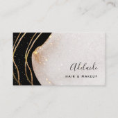 Chic Signature Script Black and Gold Agate Modern Visitekaartje (Voorkant)