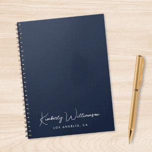 Chic Signature Script Blauw Notitieboek
