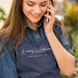 Chic Signature Script Blue Salon Schort