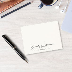 Chic Signature Script Cream Post-it® Notes