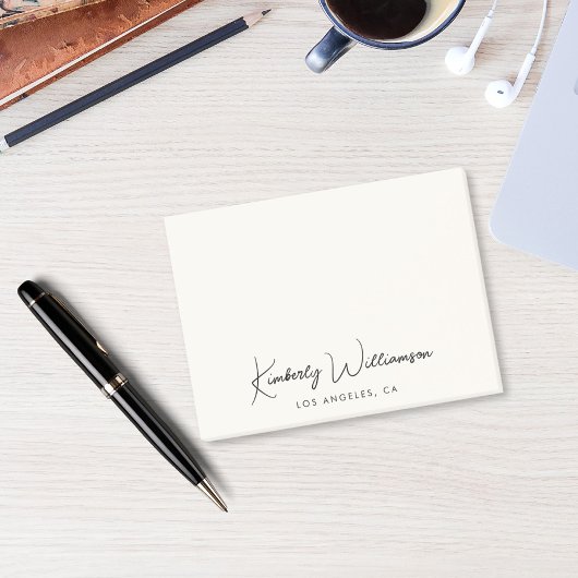 Chic Signature Script Cream Post-it® Notes