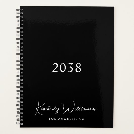 Chic Signature Script Monogram Black Business Planner (Voorkant)
