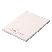 Chic Signature Script Monogram Roze Notitieblok (Gedraaid)
