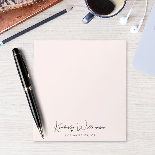 Chic Signature Script Monogram Roze Notitieblok