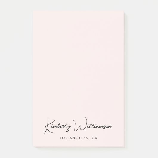 Chic Signature Script Pink Post-it® Notes (Voorkant)