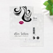 Chic Silver Bokeh Wavy Hair Jewelry Display Card (Bureau)