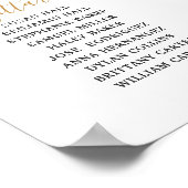 Chic Silver en Gold Celestial Seating Chart Sign. Poster (Hoek)