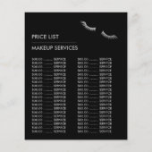 Chic Silver Foil Lashes Beauty Makeup Artist Flyer (Achterkant)