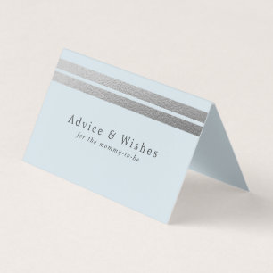 Chic Silver Foil Stripes Blauwe advieskaarten Visitekaartjes