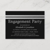 Chic Silver Foil Stripes Engagement Party Ticket (Voorkant)