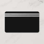 Chic Silver Foil Stripes Enregistrer La Carte Date (Dos)