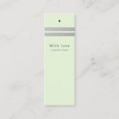 Chic Silver Foil Stripes | Munt Green Gift Labels (Voorkant)