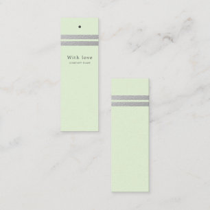 Chic Silver Foil Stripes Munt Green Gift Labels