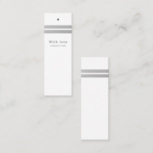 Chic Silver Foil Stripes Witte Labels