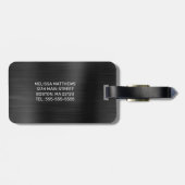 Chic Silver Glitter Drivers geborsteld Metallic Na Bagagelabel (Achterkant horizontaal)