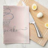 Chic Silver Glitter drukt cupcake Roos Gold uit Theedoek (Quarter Fold)