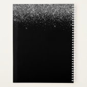 Chic Silver Glitter Monogram Black 2023 Planner (Achterkant)